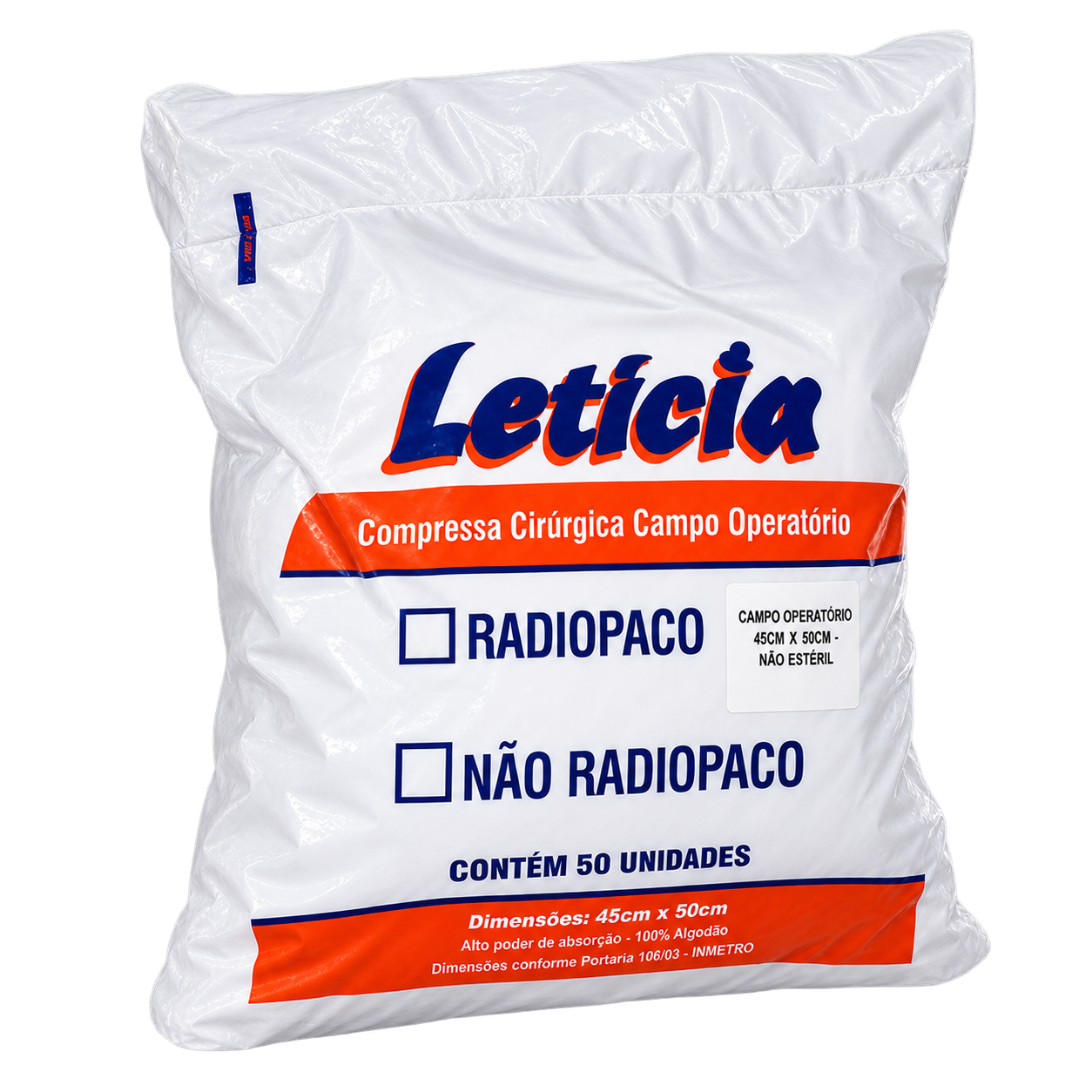 Embalagem do produto Campo Operatório Letícia 45 x 50 cm.