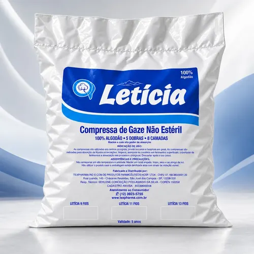 Compressa de gaze não estéril Texpharma em pacote com 500 unidades
